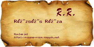 Rózsás Róza névjegykártya